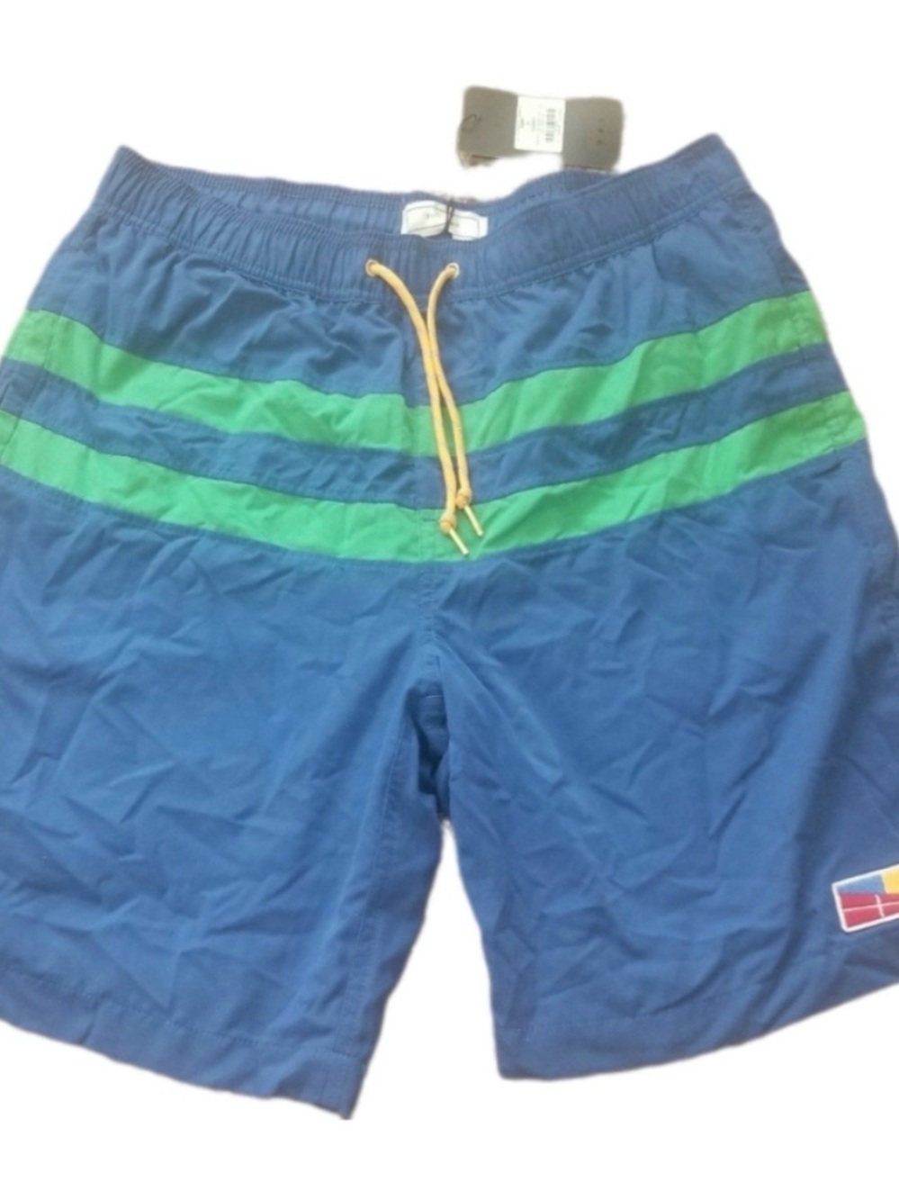 FIVE FOUR FERRY MENS SZ 34 SWIM TRUNKS GREEN BLUE NWT